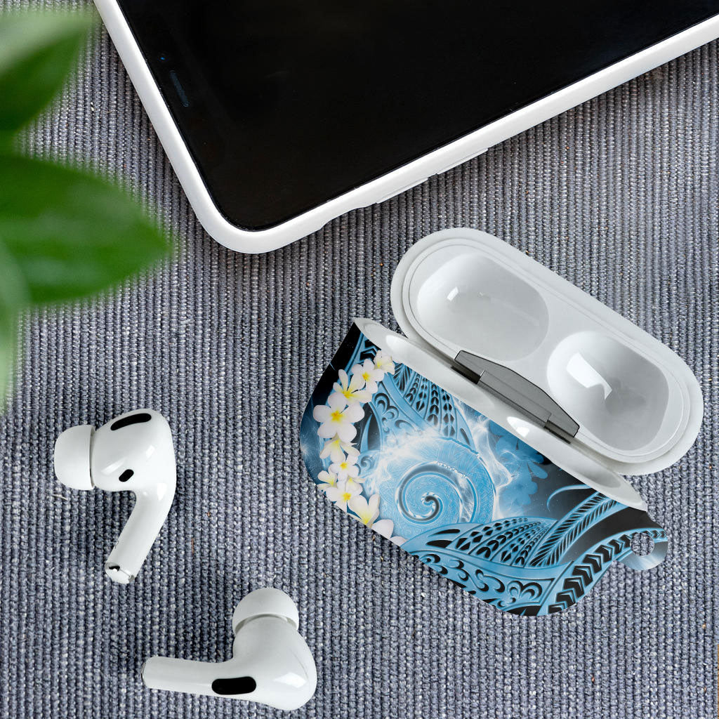 Piko Hawaiian AirPods Case Blue Galaxy Spiral Plumeria Tribal Patterns