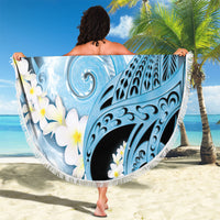 Piko Hawaiian Beach Blanket Blue Galaxy Spiral Plumeria Tribal Patterns