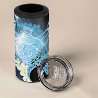 Piko Hawaiian 4 in 1 Can Cooler Tumbler Blue Galaxy Spiral Plumeria Tribal Patterns