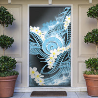 Piko Hawaiian Door Cover Blue Galaxy Spiral Plumeria Tribal Patterns