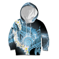 Piko Hawaiian Kid Hoodie Blue Galaxy Spiral Plumeria Tribal Patterns