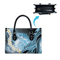 Piko Hawaiian Leather Bag Blue Galaxy Spiral Plumeria Tribal Patterns