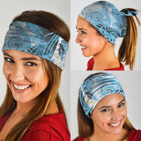 Piko Hawaiian Neck Gaiter Blue Galaxy Spiral Plumeria Tribal Patterns