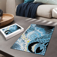 Piko Hawaiian Puzzle Blue Galaxy Spiral Plumeria Tribal Patterns