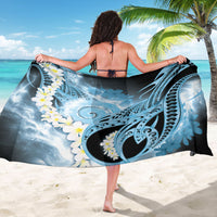 Piko Hawaiian Sarong Blue Galaxy Spiral Plumeria Tribal Patterns