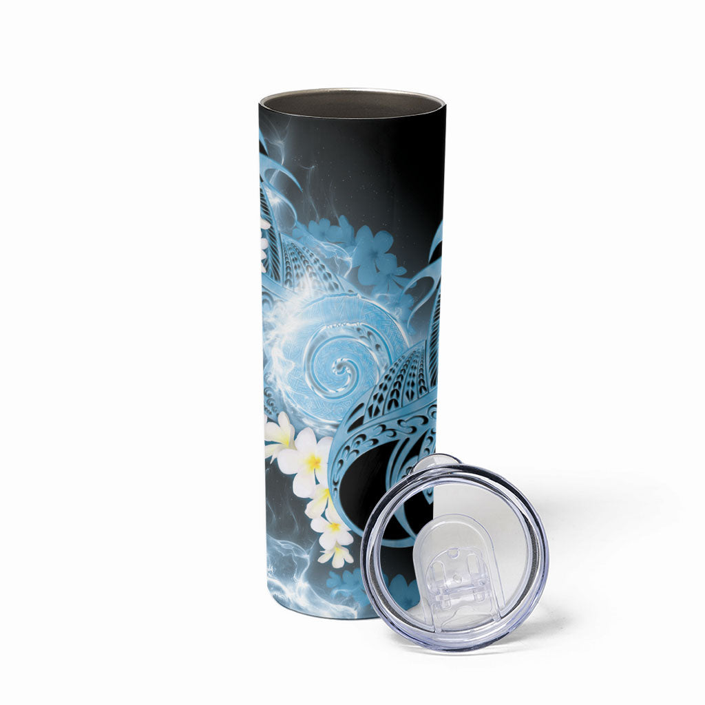 Piko Hawaiian Skinny Tumbler Blue Galaxy Spiral Plumeria Tribal Patterns