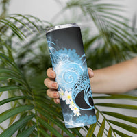 Piko Hawaiian Skinny Tumbler Blue Galaxy Spiral Plumeria Tribal Patterns