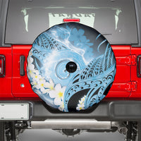 Piko Hawaiian Spare Tire Cover Blue Galaxy Spiral Plumeria Tribal Patterns