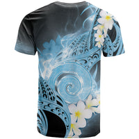 Piko Hawaiian T Shirt Blue Galaxy Spiral Plumeria Tribal Patterns