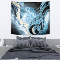 Piko Hawaiian Tapestry Blue Galaxy Spiral Plumeria Tribal Patterns