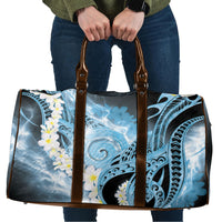 Piko Hawaiian Travel Bag Blue Galaxy Spiral Plumeria Tribal Patterns