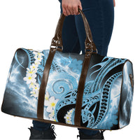 Piko Hawaiian Travel Bag Blue Galaxy Spiral Plumeria Tribal Patterns