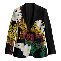 Piko Hawaiian Blazer Gradient Spiral Plumeria Tribal Patterns