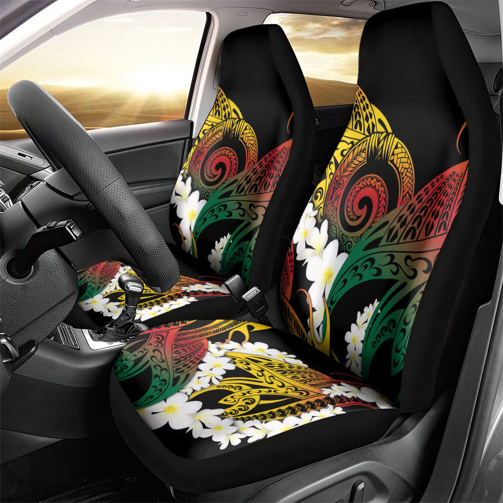 Piko Hawaiian Car Seat Cover Gradient Spiral Plumeria Tribal Patterns