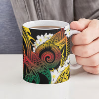 Piko Hawaiian Ceramic Mug Gradient Spiral Plumeria Tribal Patterns