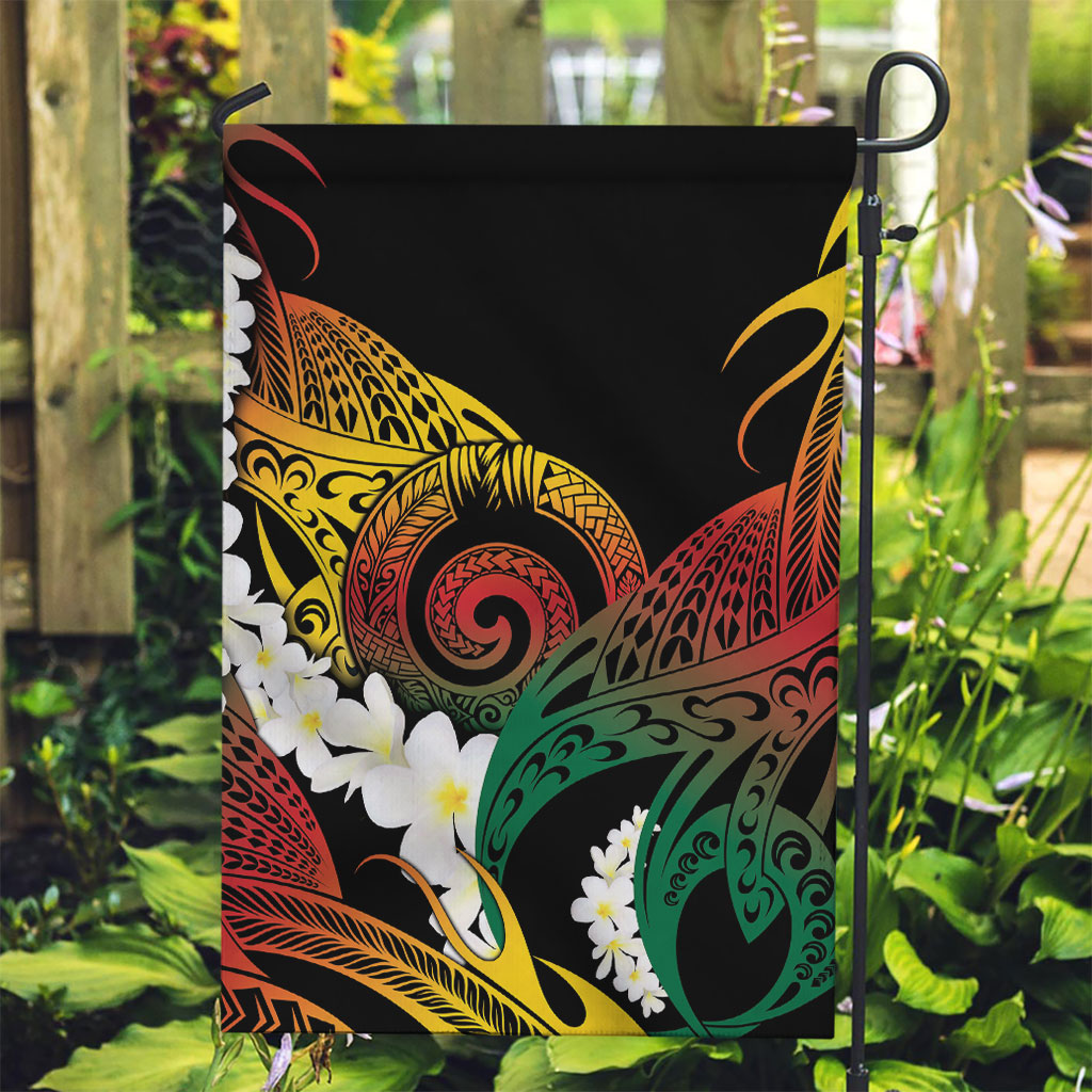 Piko Hawaiian Garden Flag Gradient Spiral Plumeria Tribal Patterns