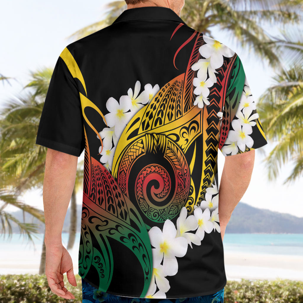 Piko Hawaiian Hawaiian Shirt Gradient Spiral Plumeria Tribal Patterns