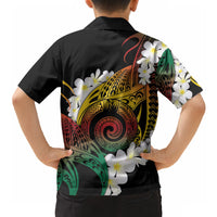 Piko Hawaiian Hawaiian Shirt Gradient Spiral Plumeria Tribal Patterns