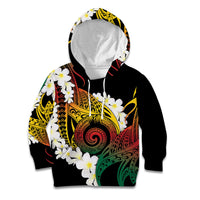 Piko Hawaiian Kid Hoodie Gradient Spiral Plumeria Tribal Patterns