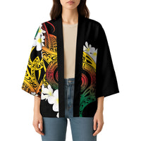 Piko Hawaiian Kimono Gradient Spiral Plumeria Tribal Patterns