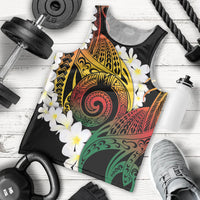 Piko Hawaiian Men Tank Top Gradient Spiral Plumeria Tribal Patterns