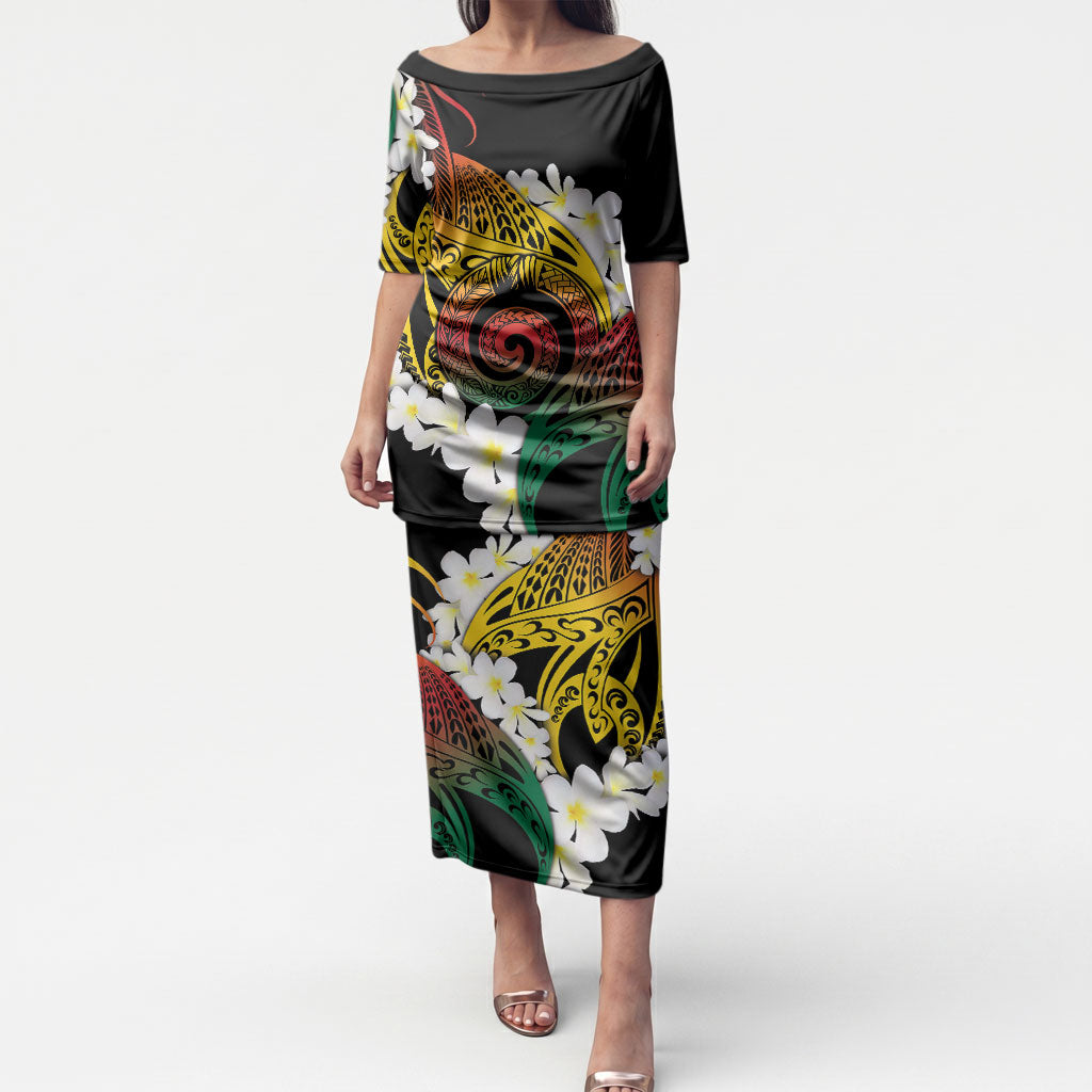 Piko Hawaiian Puletasi Gradient Spiral Plumeria Tribal Patterns