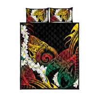 Piko Hawaiian Quilt Bed Set Gradient Spiral Plumeria Tribal Patterns