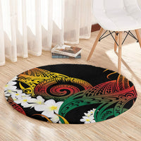 Piko Hawaiian Round Carpet Gradient Spiral Plumeria Tribal Patterns