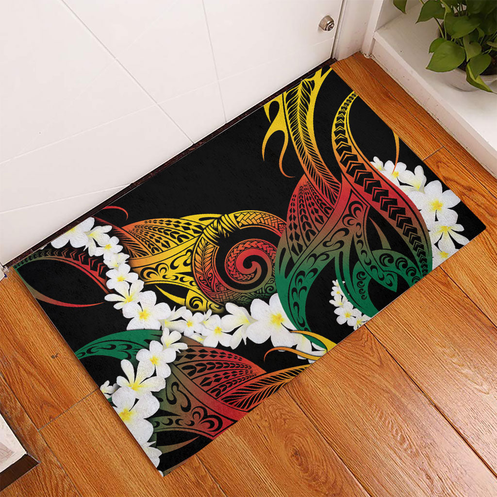Piko Hawaiian Rubber Doormat Gradient Spiral Plumeria Tribal Patterns