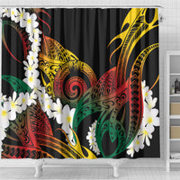 Piko Hawaiian Shower Curtain Gradient Spiral Plumeria Tribal Patterns