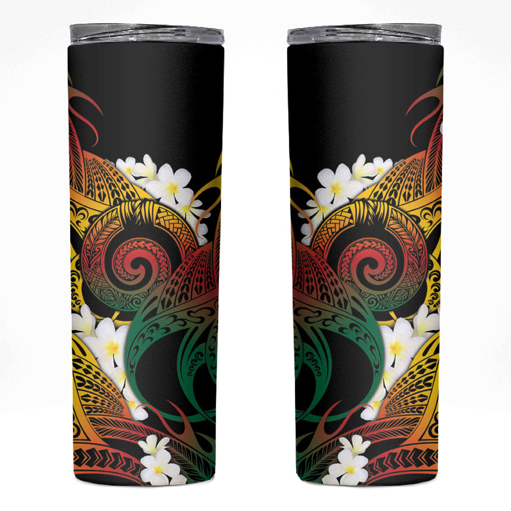 Piko Hawaiian Skinny Tumbler Gradient Spiral Plumeria Tribal Patterns