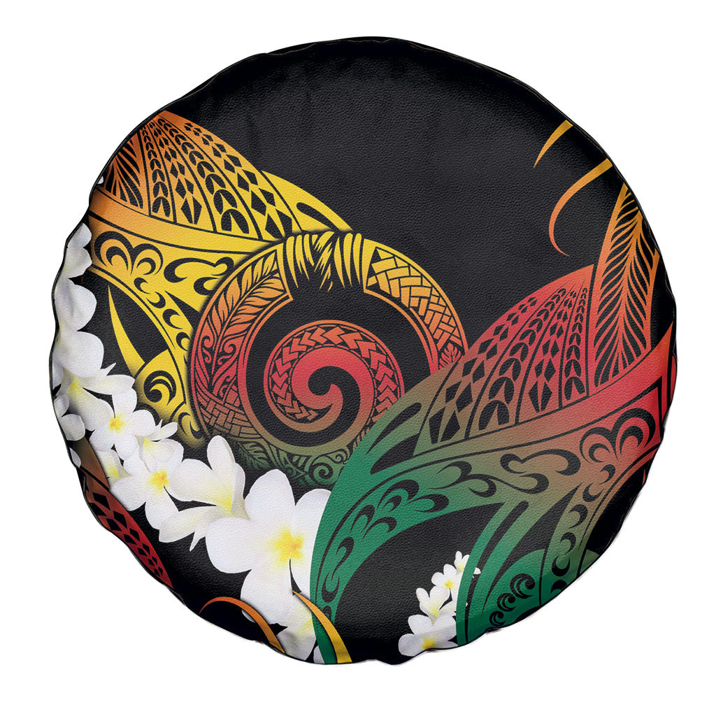 Piko Hawaiian Spare Tire Cover Gradient Spiral Plumeria Tribal Patterns