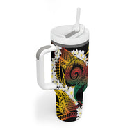Piko Hawaiian Tumbler With Handle Gradient Spiral Plumeria Tribal Patterns