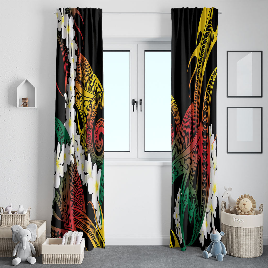 Piko Hawaiian Window Curtain Gradient Spiral Plumeria Tribal Patterns
