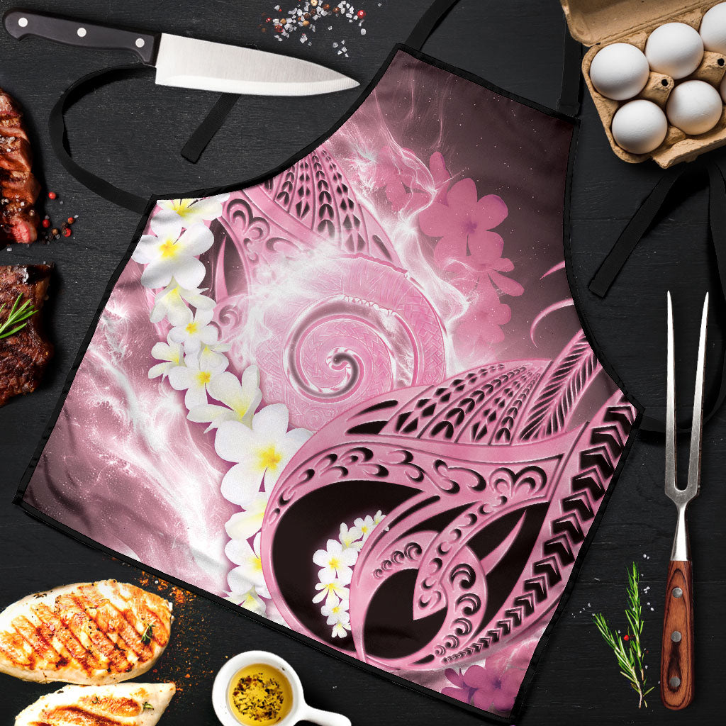 Piko Hawaiian Apron Pink Galaxy Spiral Plumeria Tribal Patterns