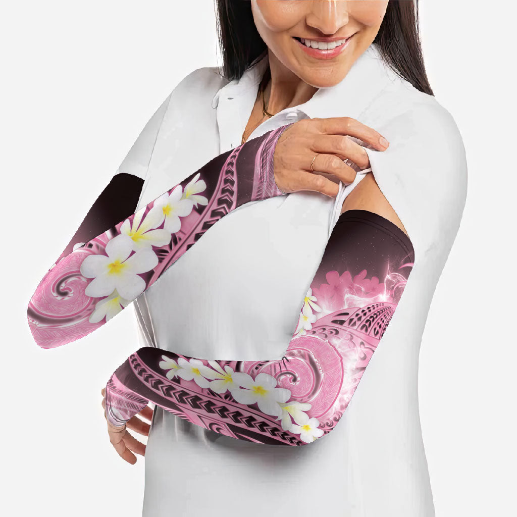 Piko Hawaiian Arm Sleeves Pink Galaxy Spiral Plumeria Tribal Patterns