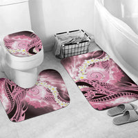 Piko Hawaiian Bathroom Set Pink Galaxy Spiral Plumeria Tribal Patterns