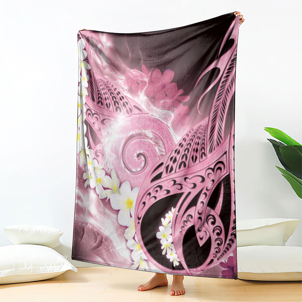 Piko Hawaiian Blanket Pink Galaxy Spiral Plumeria Tribal Patterns