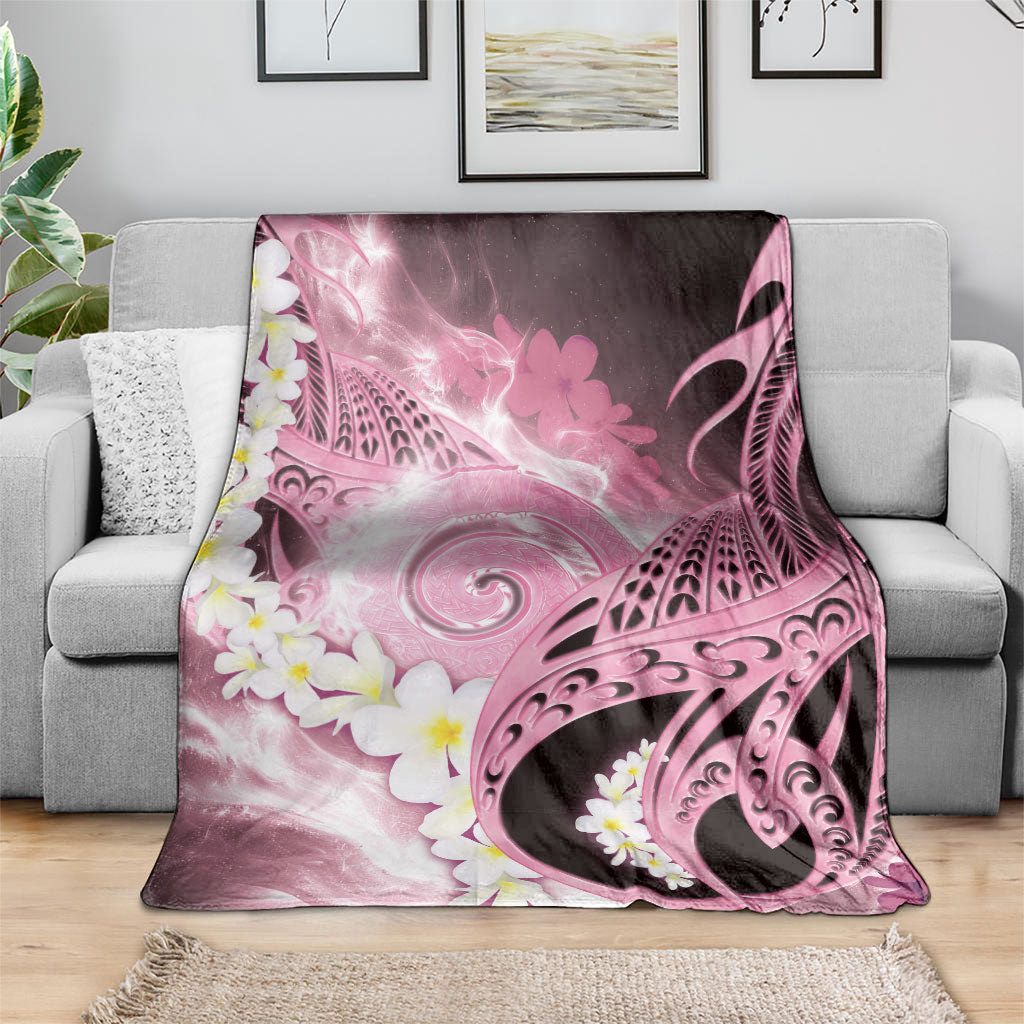 Piko Hawaiian Blanket Pink Galaxy Spiral Plumeria Tribal Patterns
