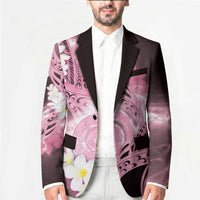Piko Hawaiian Blazer Pink Galaxy Spiral Plumeria Tribal Patterns