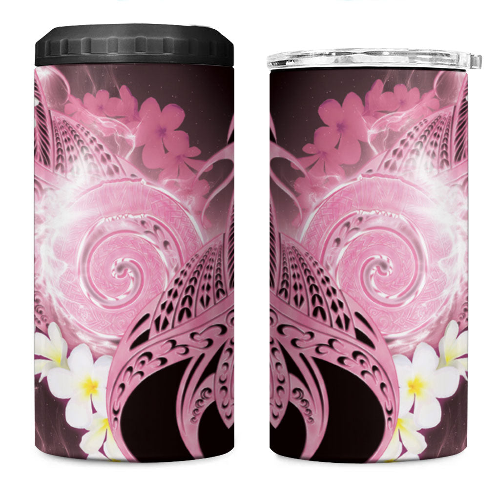 Piko Hawaiian 4 in 1 Can Cooler Tumbler Pink Galaxy Spiral Plumeria Tribal Patterns
