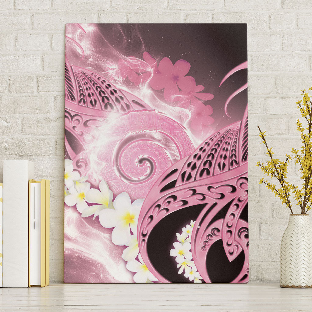 Piko Hawaiian Canvas Wall Art Pink Galaxy Spiral Plumeria Tribal Patterns