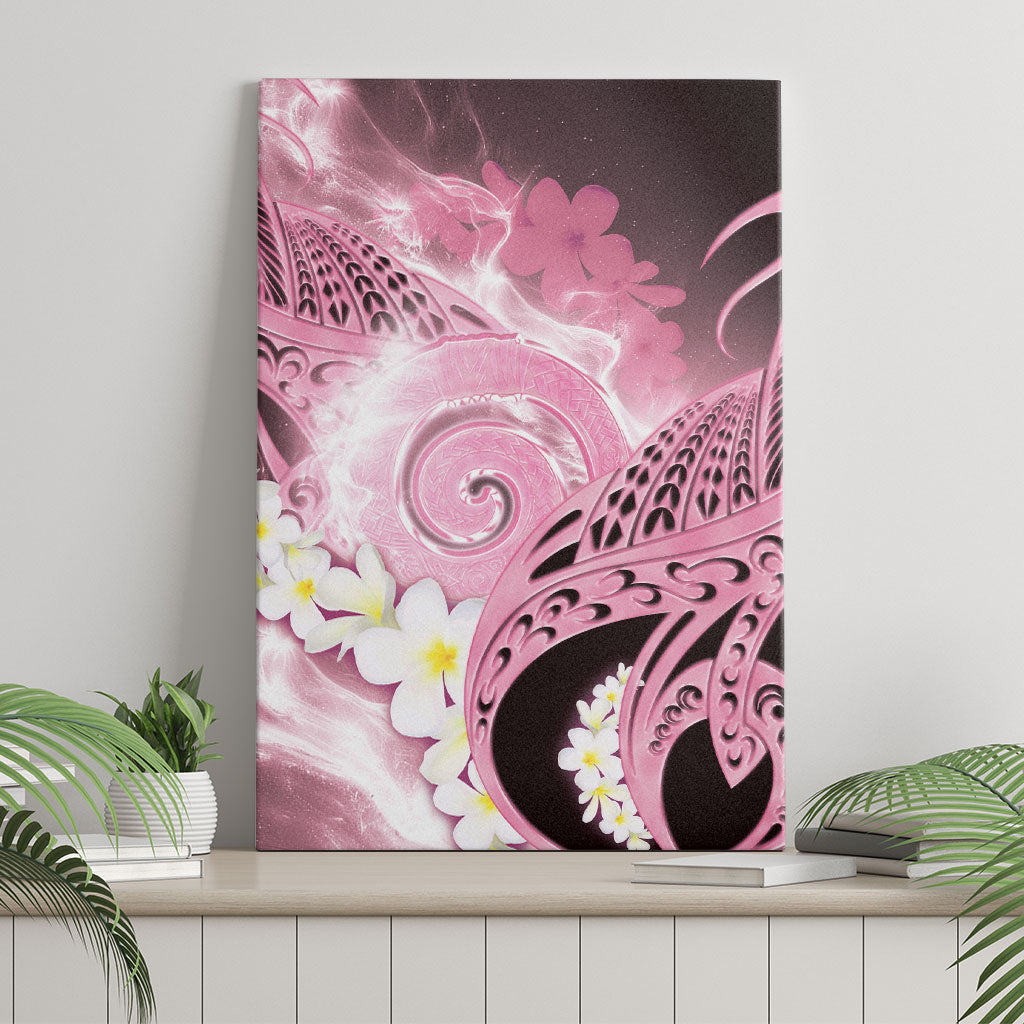 Piko Hawaiian Canvas Wall Art Pink Galaxy Spiral Plumeria Tribal Patterns