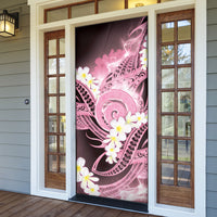 Piko Hawaiian Door Cover Pink Galaxy Spiral Plumeria Tribal Patterns