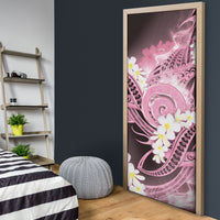 Piko Hawaiian Door Cover Pink Galaxy Spiral Plumeria Tribal Patterns