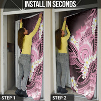 Piko Hawaiian Door Cover Pink Galaxy Spiral Plumeria Tribal Patterns