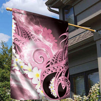 Piko Hawaiian Garden Flag Pink Galaxy Spiral Plumeria Tribal Patterns