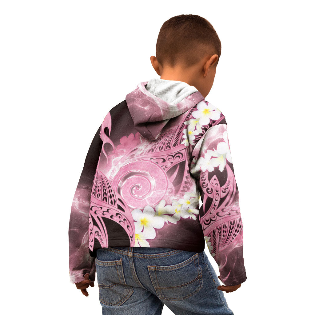 Piko Hawaiian Kid Hoodie Pink Galaxy Spiral Plumeria Tribal Patterns