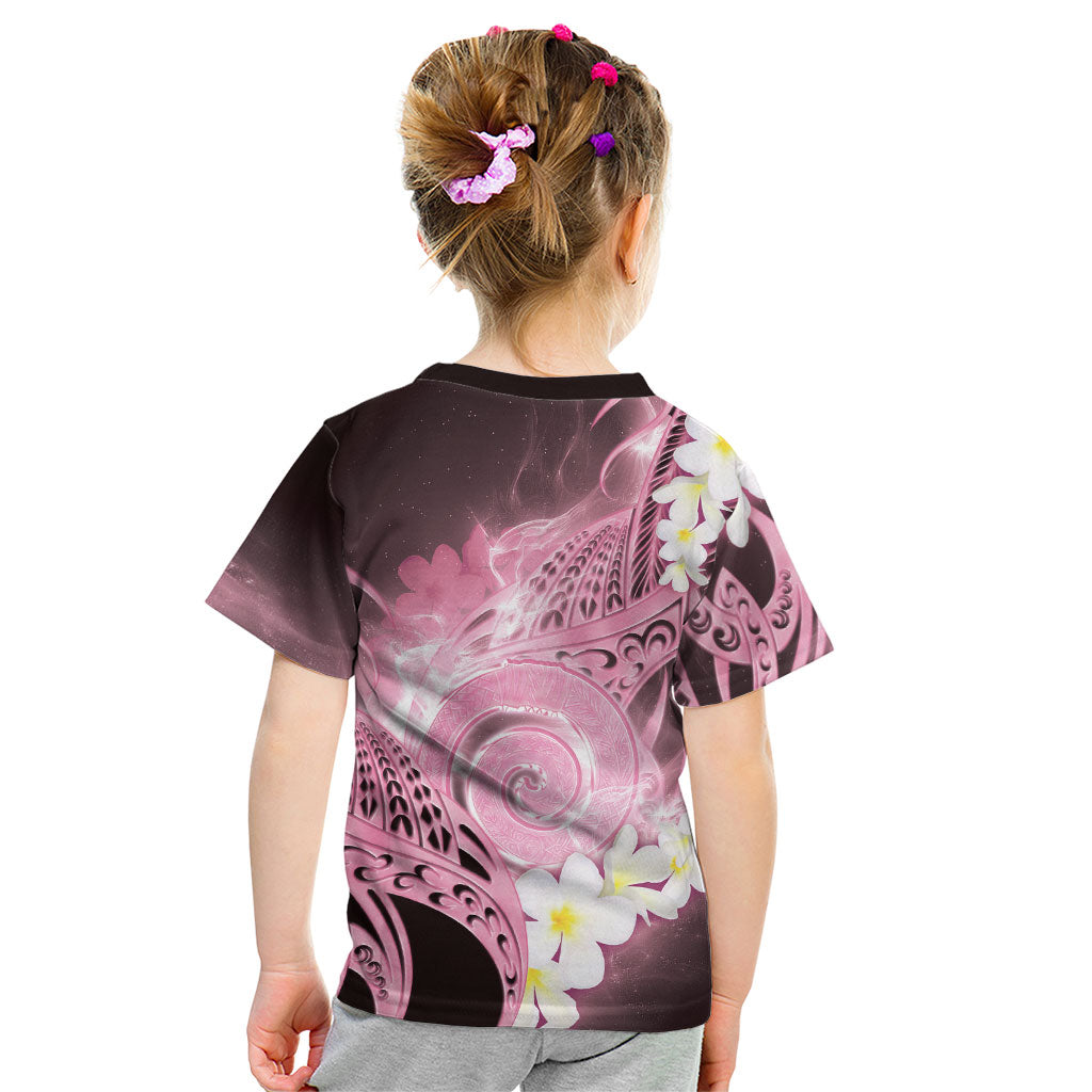 Piko Hawaiian Kid T Shirt Pink Galaxy Spiral Plumeria Tribal Patterns
