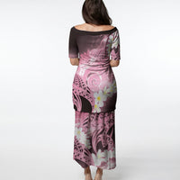 Piko Hawaiian Puletasi Pink Galaxy Spiral Plumeria Tribal Patterns